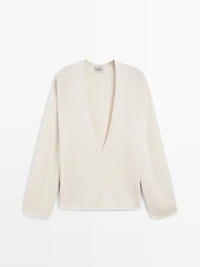 Knit alpaca and silk V-neck sweater - LIMITED