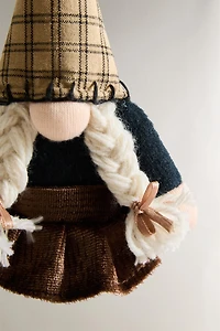 CHRISTMAS TREE ORNAMENT GNOME WITH BRAIDS