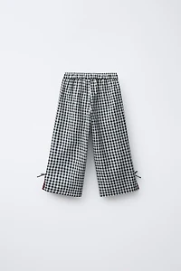 GINGHAM CULOTTES WITH WAVY TRIM