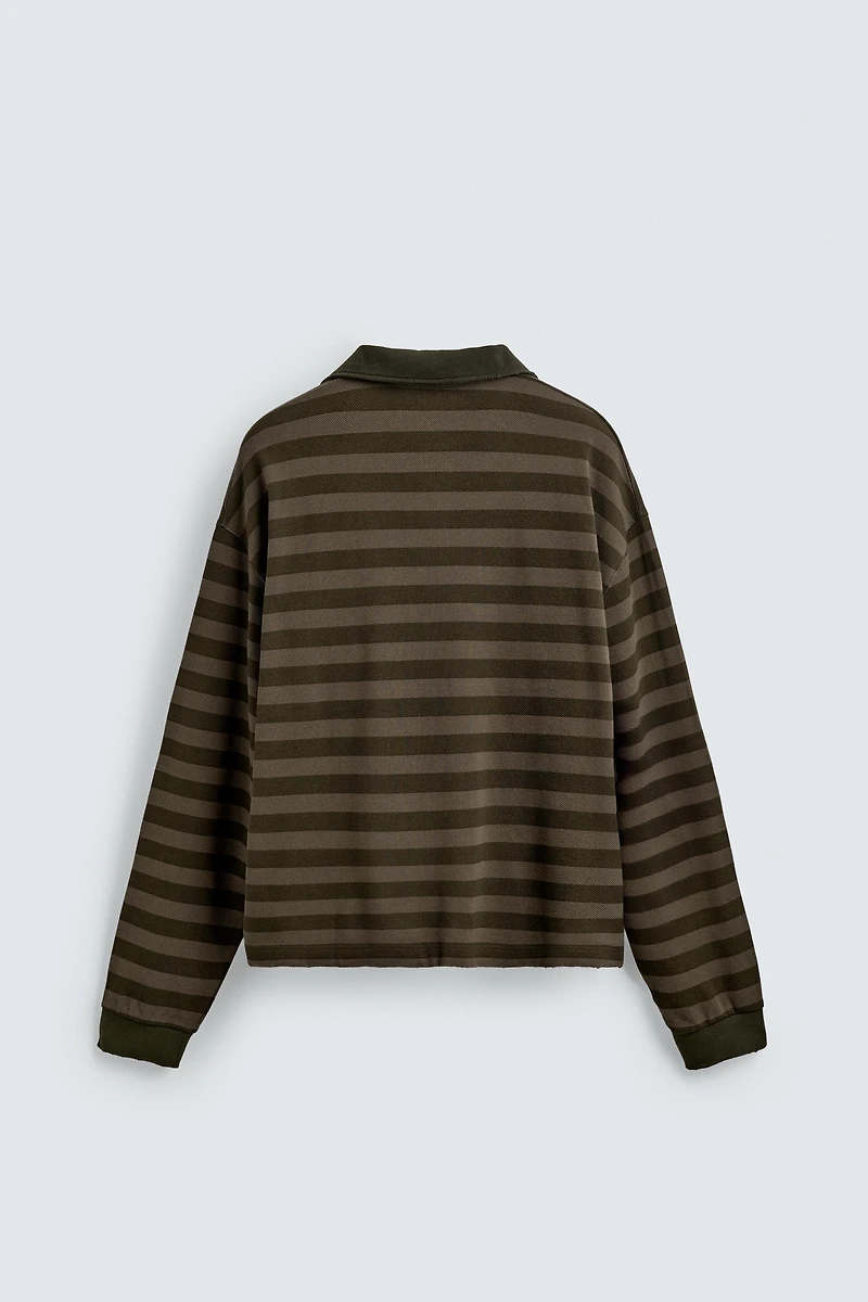 STRIPED PIQUÉ POLO SHIRT