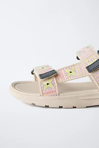 CROCHET EFFECT TECHNICAL SANDALS