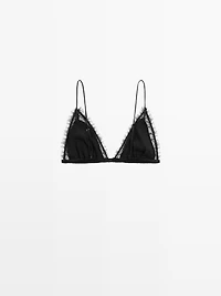 Bralette triangle dentelle soie
