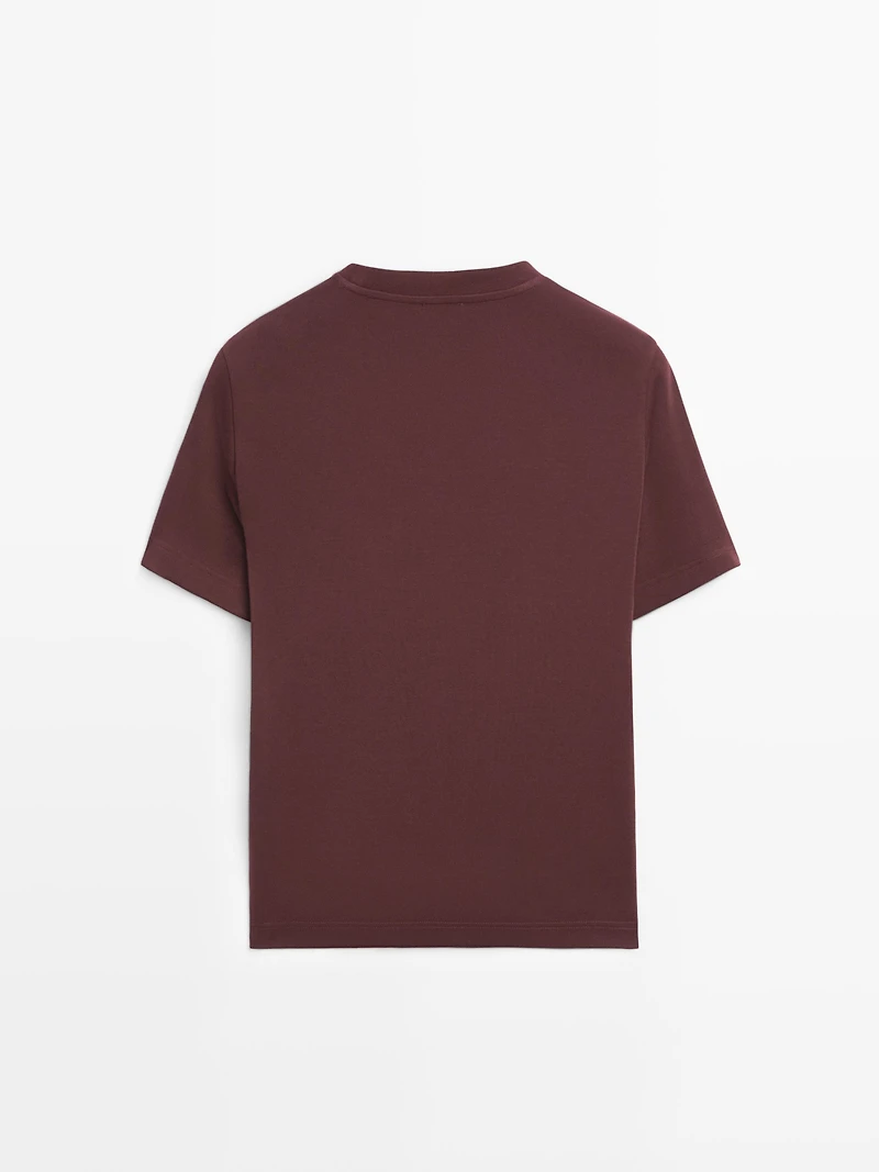 T-shirt à col rond 100 % coton interlock