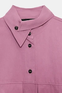 CHEMISE OVERSIZE À COL MONTANT