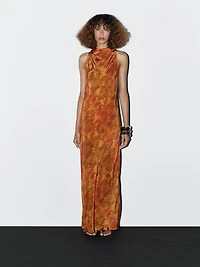 Long flowing printed dress