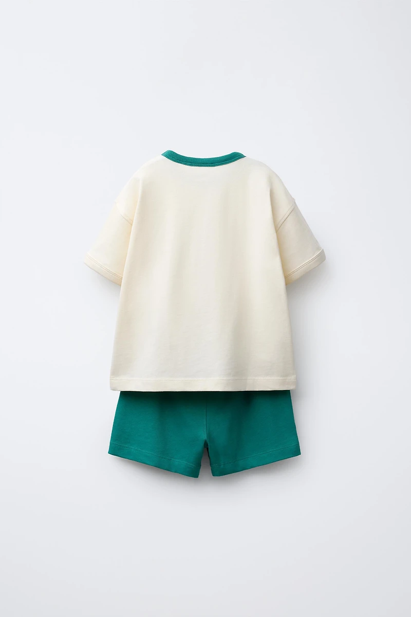 SPORTY JOGGING T-SHIRT AND BERMUDA SET