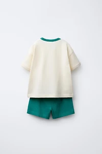 SPORTY JOGGING T-SHIRT AND BERMUDA SET