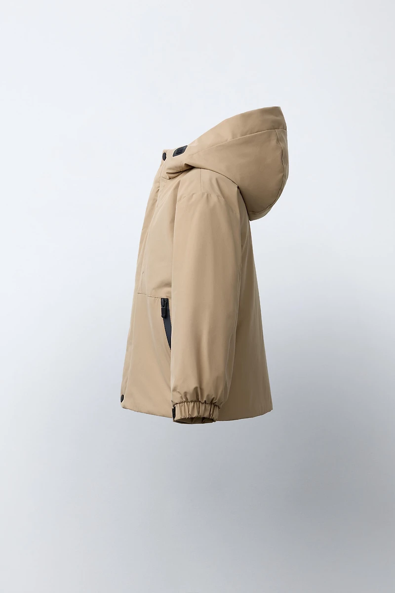 CONTRAST ZIP WATER REPELLENT PARKA