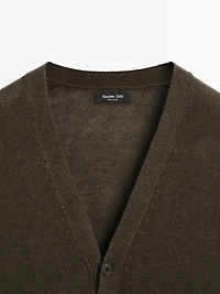 Knit linen blend cardigan