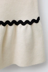CONTRAST WAVY KNIT DRESS