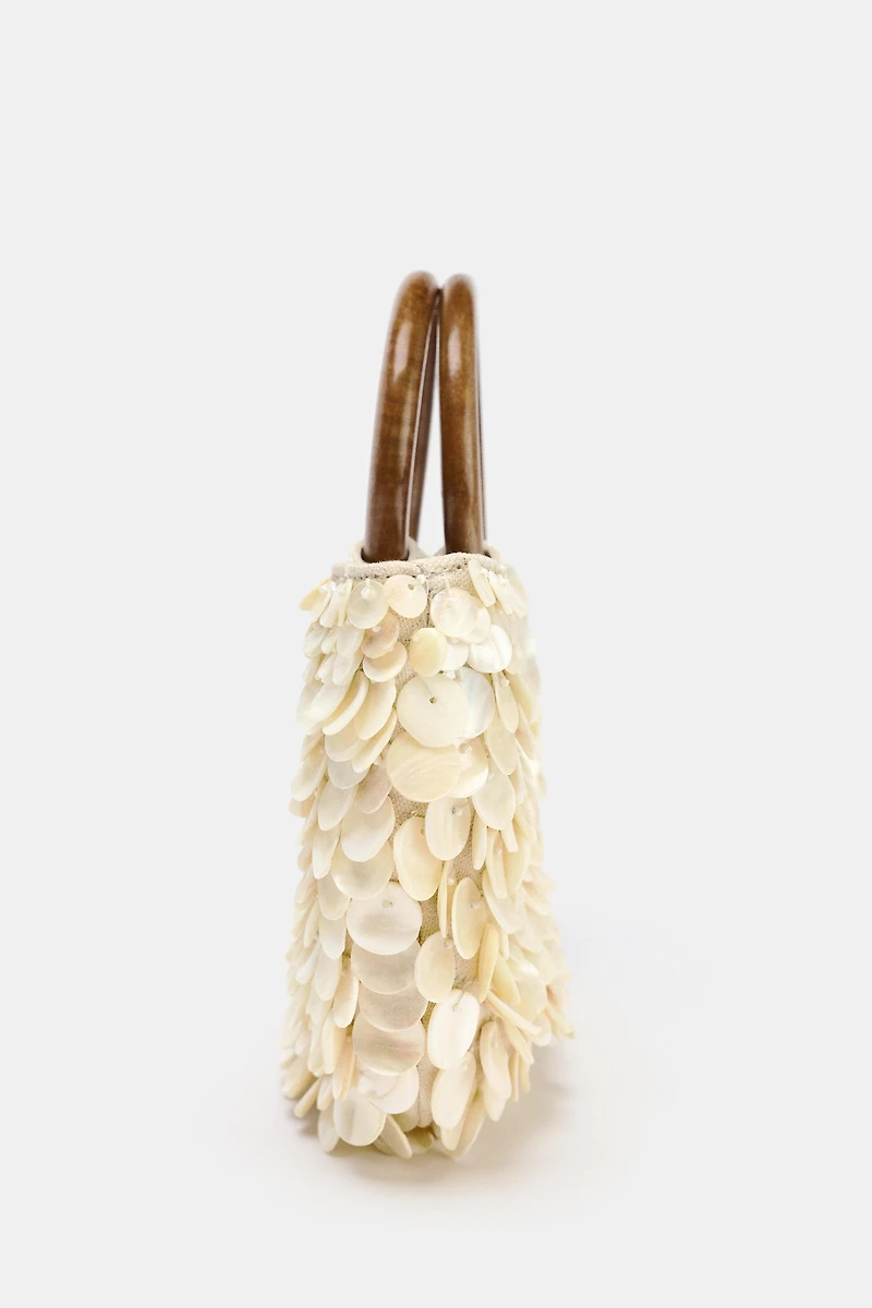 FAUX MOTHER-OF-PEARL APPLIQUÉ BAG