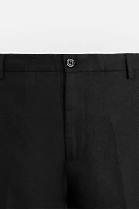 100% LINEN REGULAR FIT PANTS