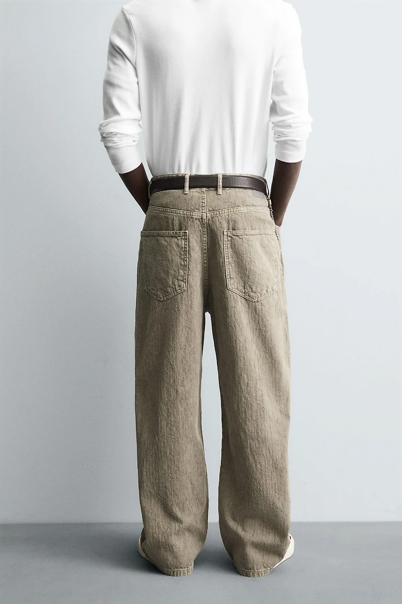 WASHED PRINT BAGGY FIT PANTS