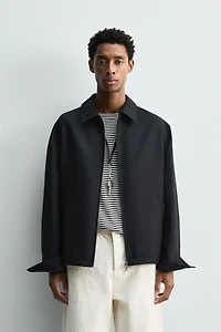 WOOL ZIP-UP OVERSHIRT