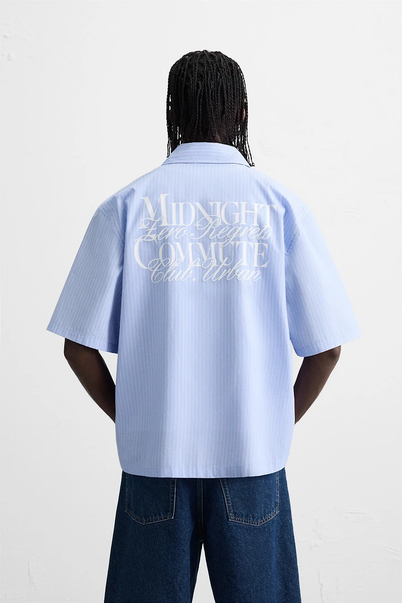 CHEMISE RAYURES TEXTE