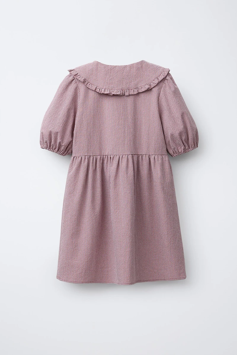GINGHAM CHECK COLLAR DRESS