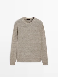 Pull maille rayures col rond
