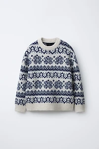 PRINTED WOOL BLEND JUMPER