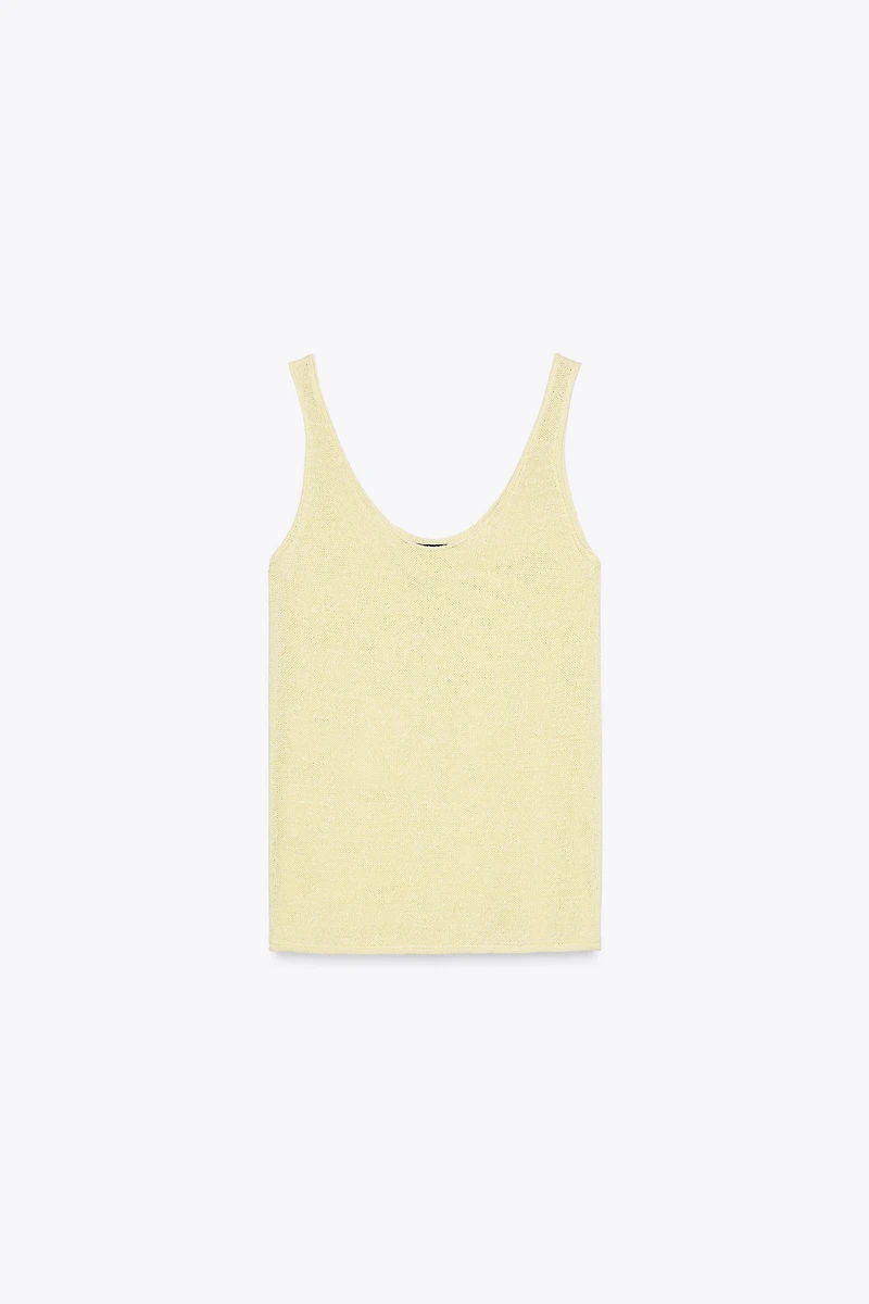LINEN KNIT TOP
