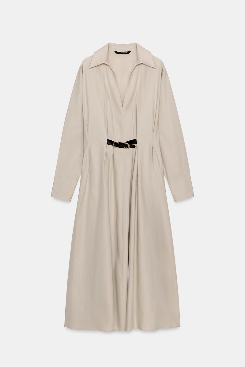 BELTED MIDI DRESS