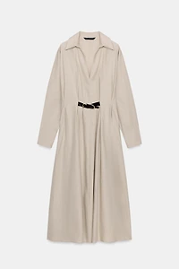 BELTED MIDI DRESS