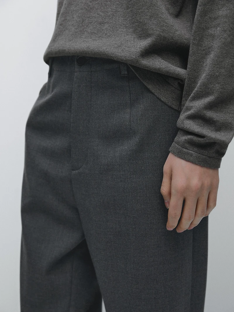 Pantalon texturé laine froide