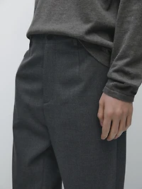 Pantalon texturé laine froide