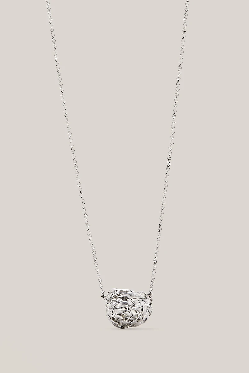 Necklace with textured round basket piece - LIMITED EDITION