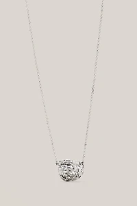 Necklace with textured round basket piece - LIMITED EDITION