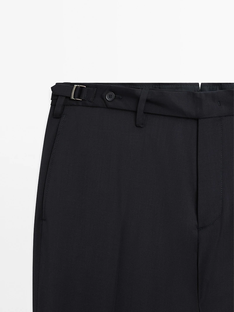 Pantalon habillé en laine mélangée