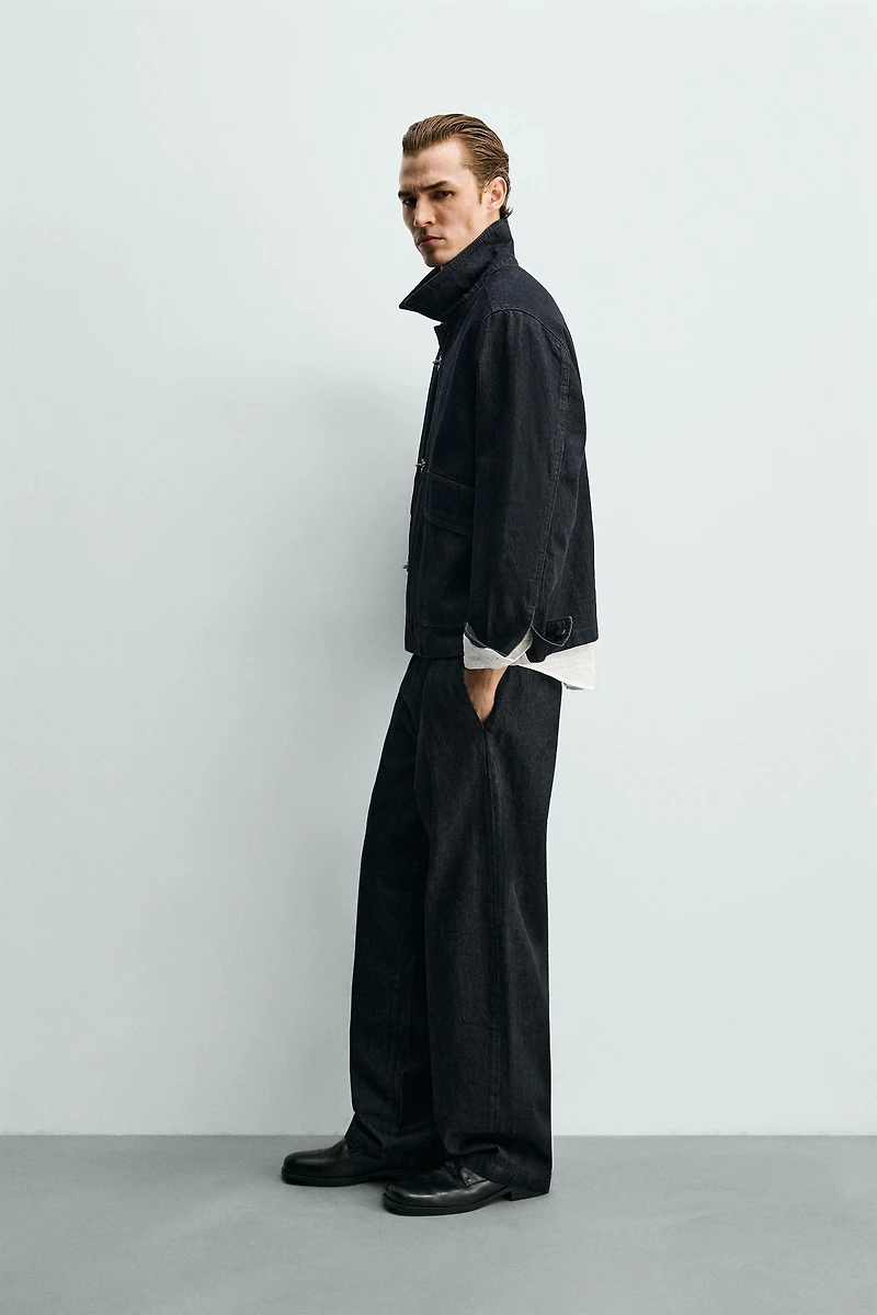 METALLIC FIREMAN CLASP DENIM JACKET