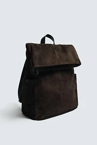 LEATHER FLAP BACKPACK