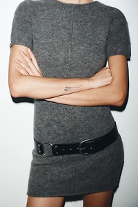 SOFT KNIT MINI DRESS WITH SEAM DETAIL