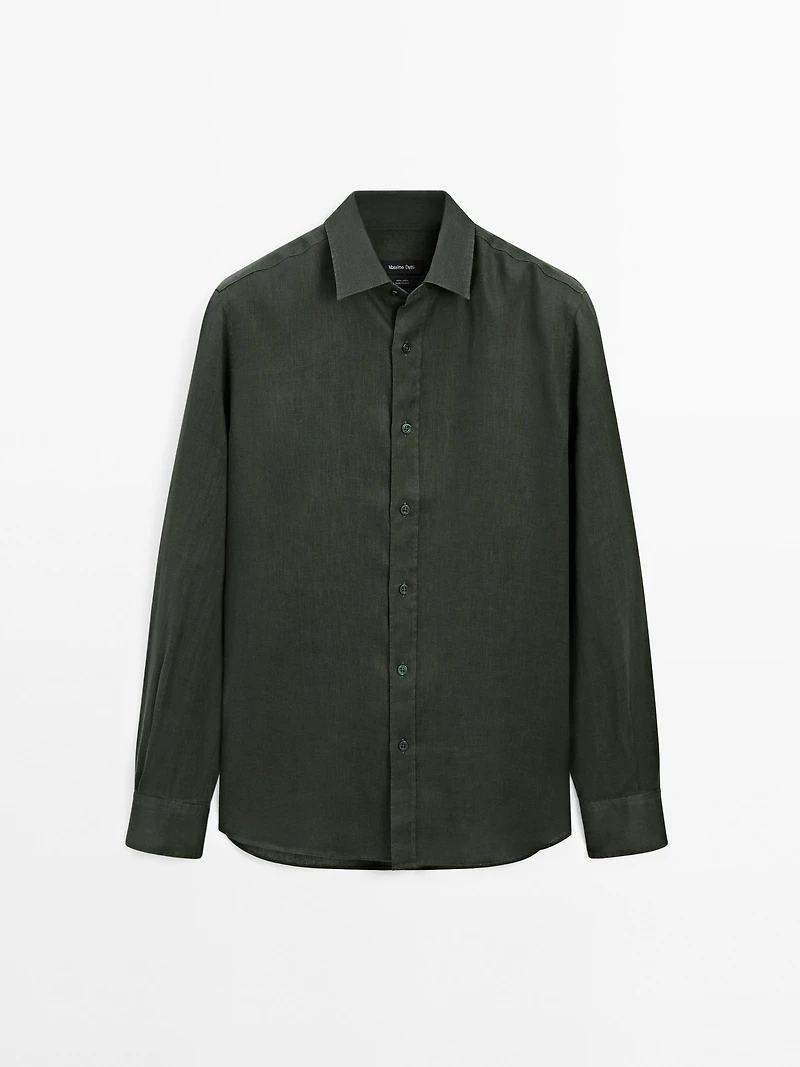 100% linen slim fit shirt