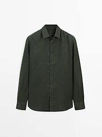 100% linen slim fit shirt