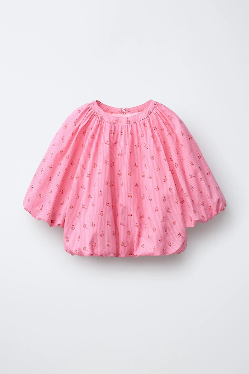 FLORAL PUFFY BLOUSE