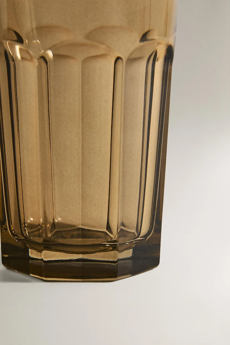 RAISED DESIGN GLASS TUMBLER
