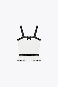 RIBBED KNIT BOW TOP