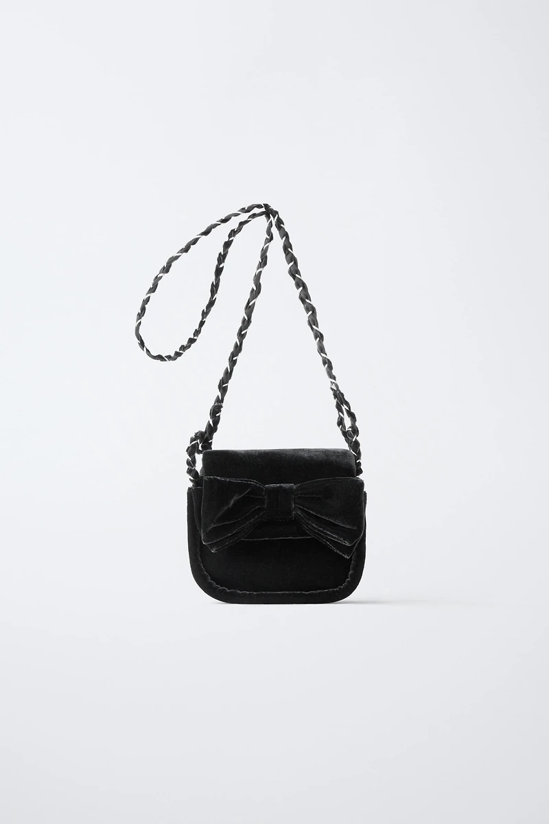 VELVET BOW CROSSBODY BAG