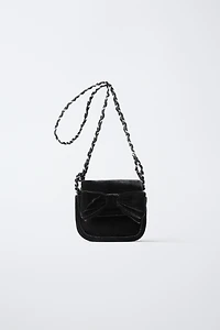 VELVET BOW CROSSBODY BAG