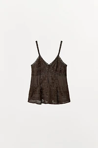 EMBROIDERED BEADED CAMISOLE