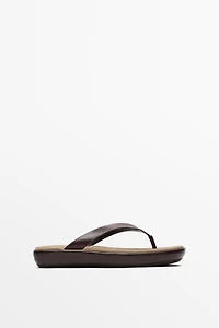 Sandale plateforme cuir