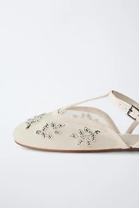 EMBROIDERED FANTASY SLINGBACK BALLET FLATS
