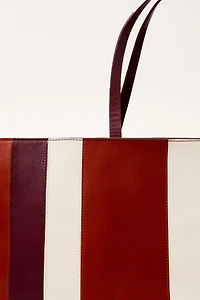STRIPED LEATHER MAXI SHOPPER LIMITED EDITION