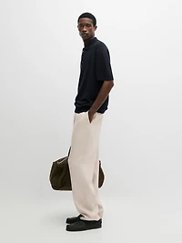 Total look linen trousers with waist detail