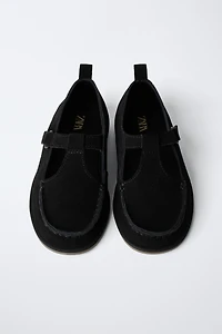 LEATHER T-STRAP SHOES