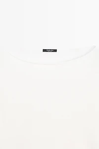 100% linen knit boat neck sweater