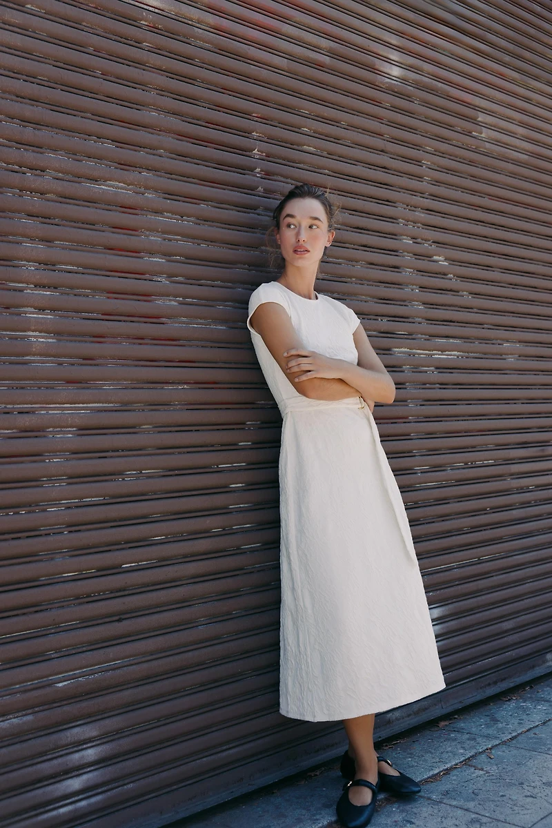 BELTED JACQUARD DRESS