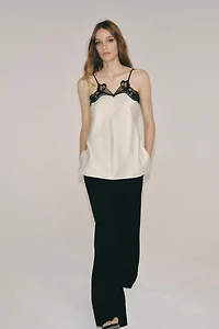ZW COLLECTION CONTRAST LACE TOP