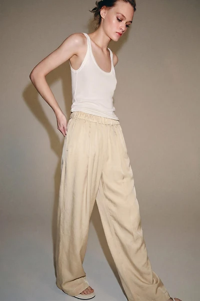 ZW COLLECTION SATIN EFFECT BARREL PANTS